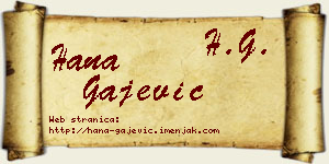 Hana Gajević vizit kartica